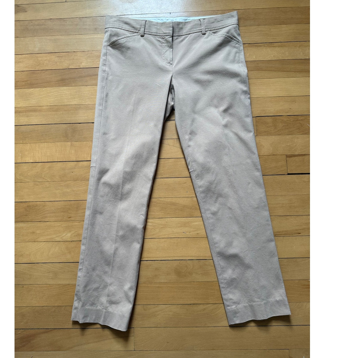 Theory Luke Stretch Canvas Chino Pants Women's Size 8 Khaki EUC