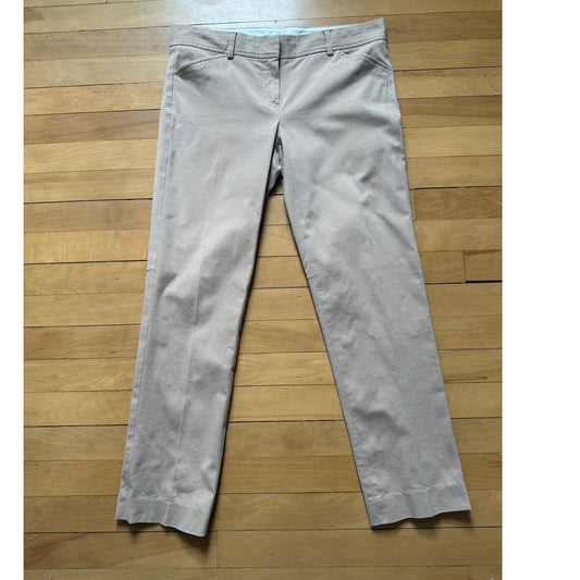 Theory Luke Stretch Canvas Chino Pants Women's Size 8 Khaki EUC
