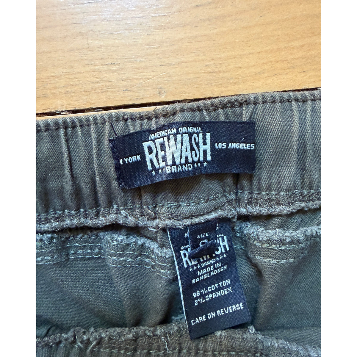 REWASH Cargo Pants Womens Small Green Drawstring Utility Jogger EUC