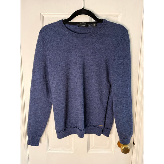 HUGO BOSS Navy Blue Merino-wool sweater in a slim fit Medium