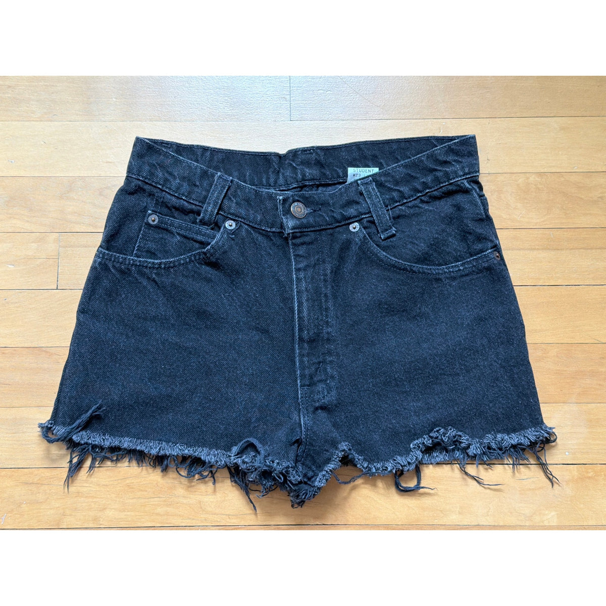 Levi's Premium W29 High Rise Dark Black Distressed Shorts