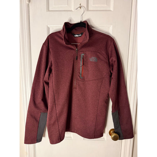 The Northface Men's 1/4 Zip Pullover - Wine Size Small