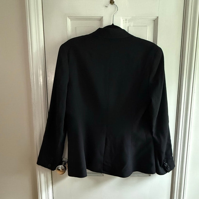 Theory Black Wool Blend Blazer Size 8
