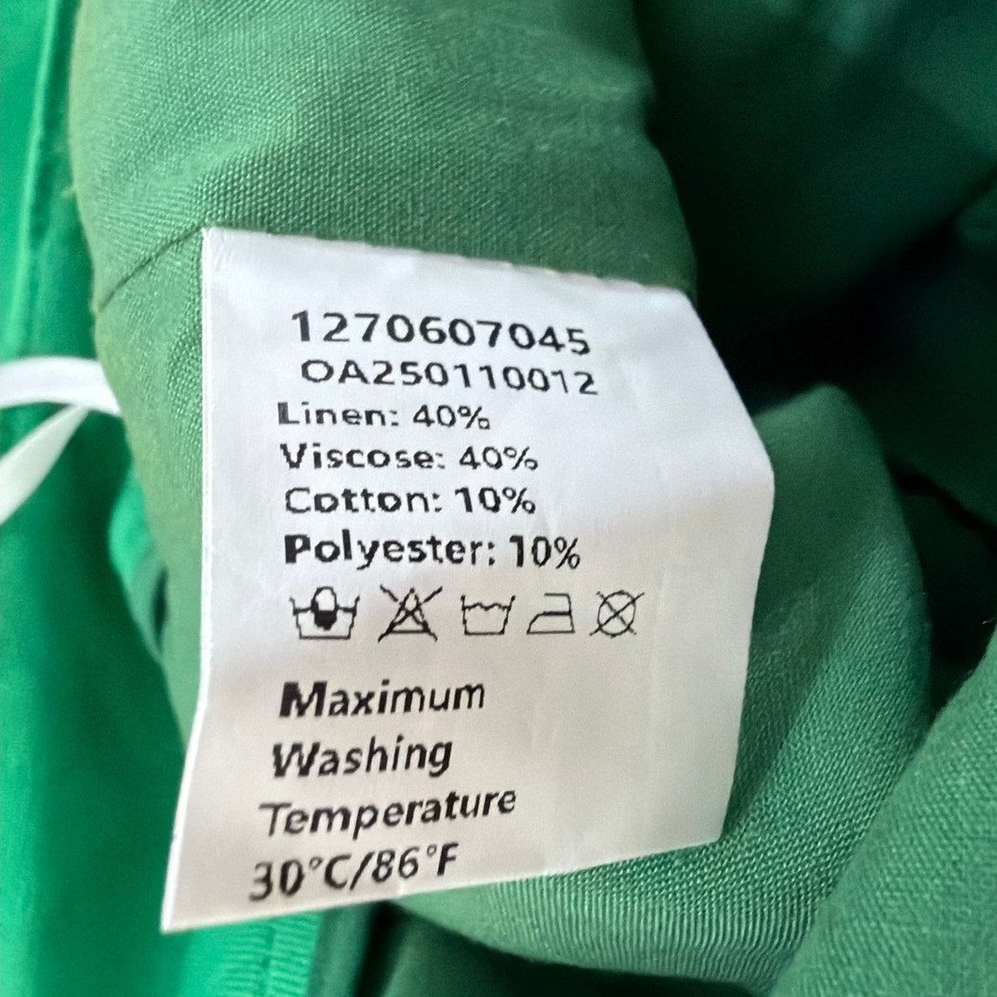 Commense Shorts S Green Linen Blend High Rise Pleated Dressy Summer Casual EUC