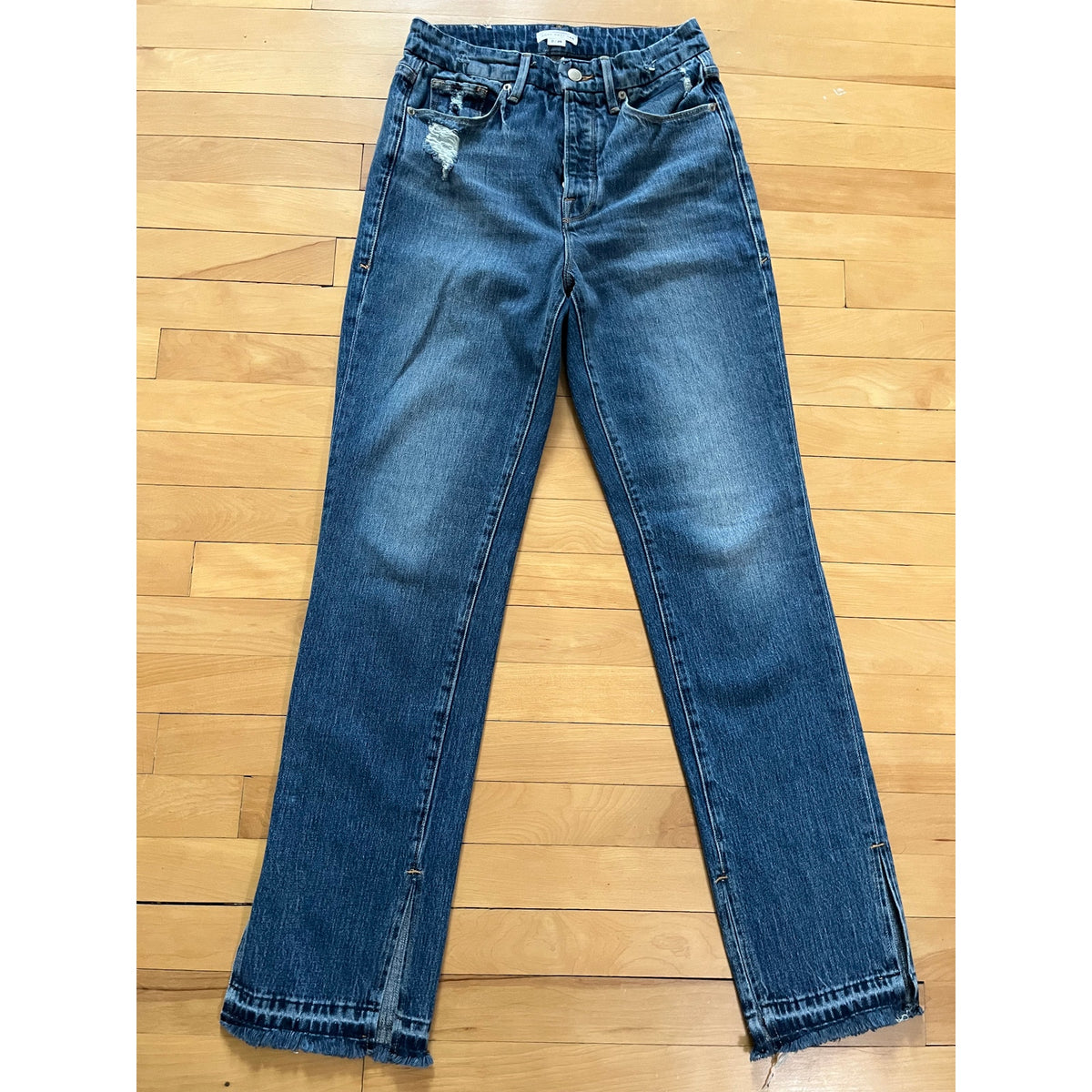 Good American Good Boy Straight Slit Hem Jeans 0/25 - ✨ High Rise Comfort ✨