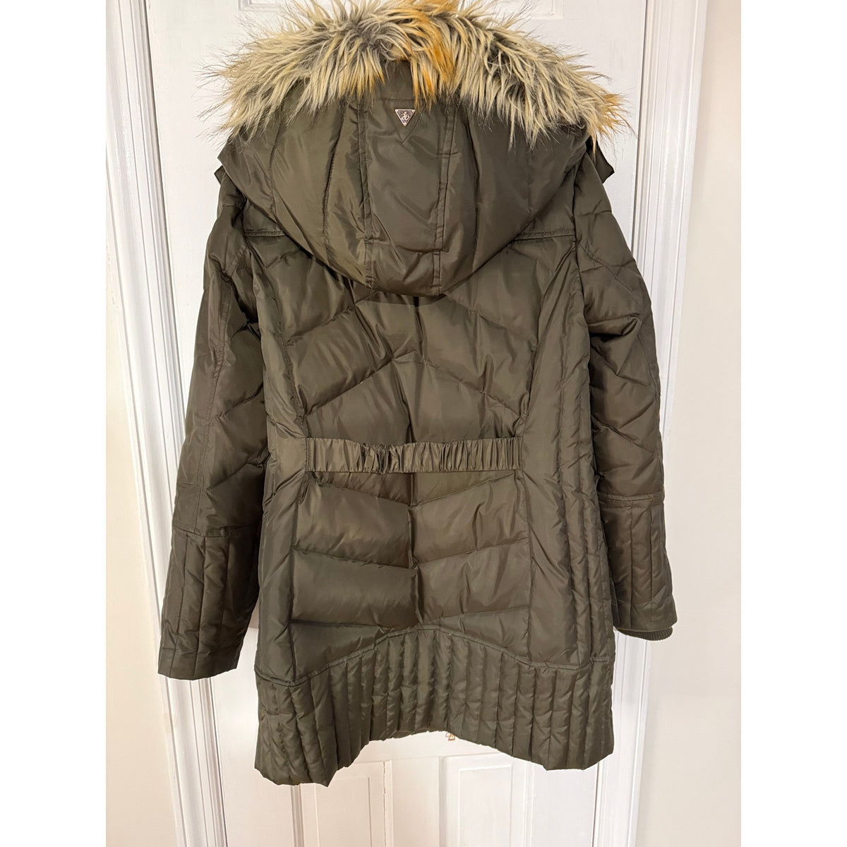 Sam Edelman Brown/Green Quilted Down Anorak Women's Brown Large Excellent Condition