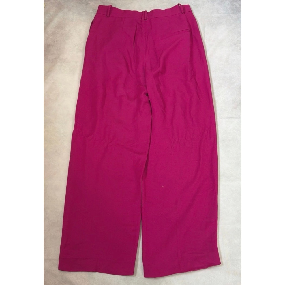 COS Hot Pink Wide Leg Trousers Size 12 High Rise Pants