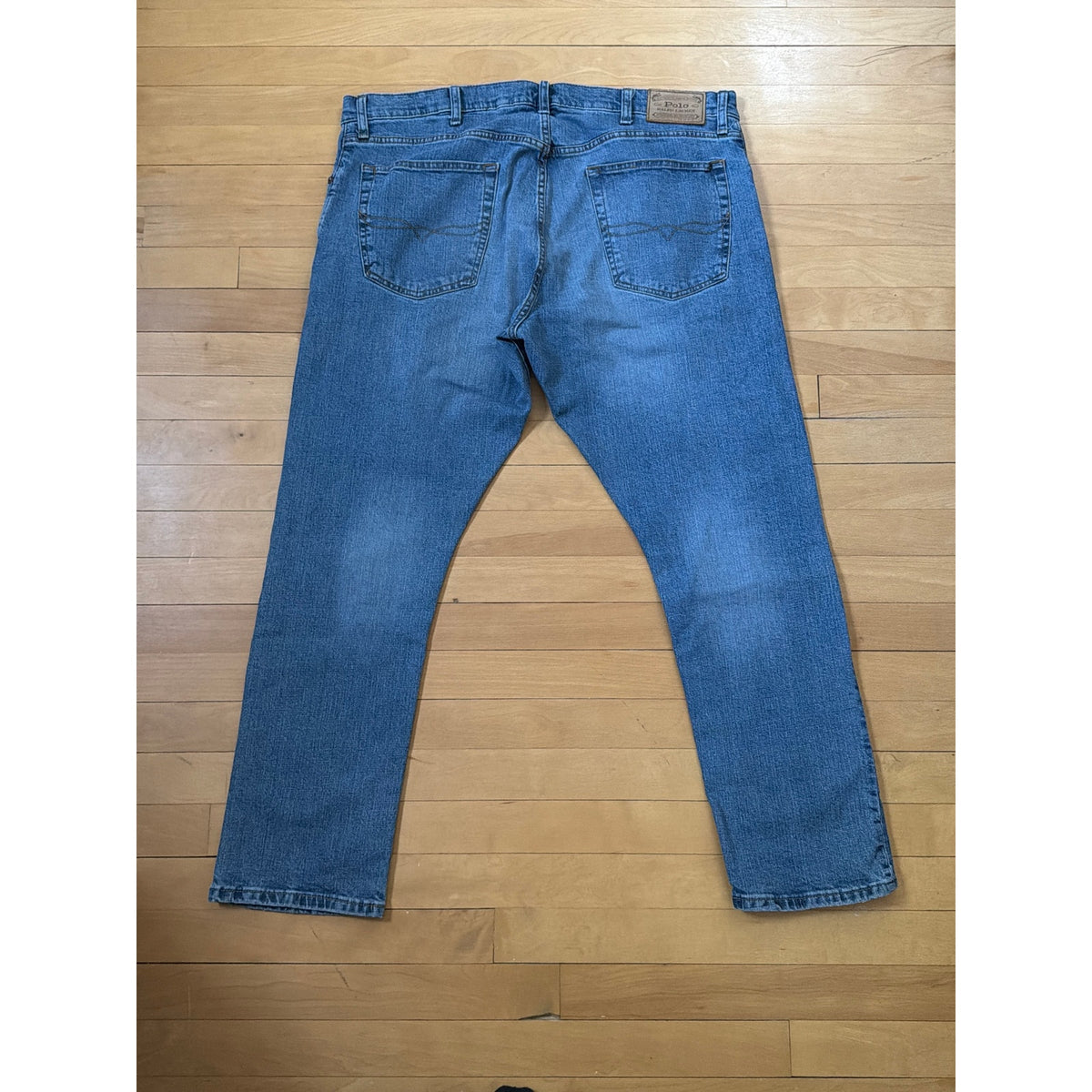 Vintage Polo Ralph Lauren Size 38 x 30  Blue Wide Leg Mens Jeans
