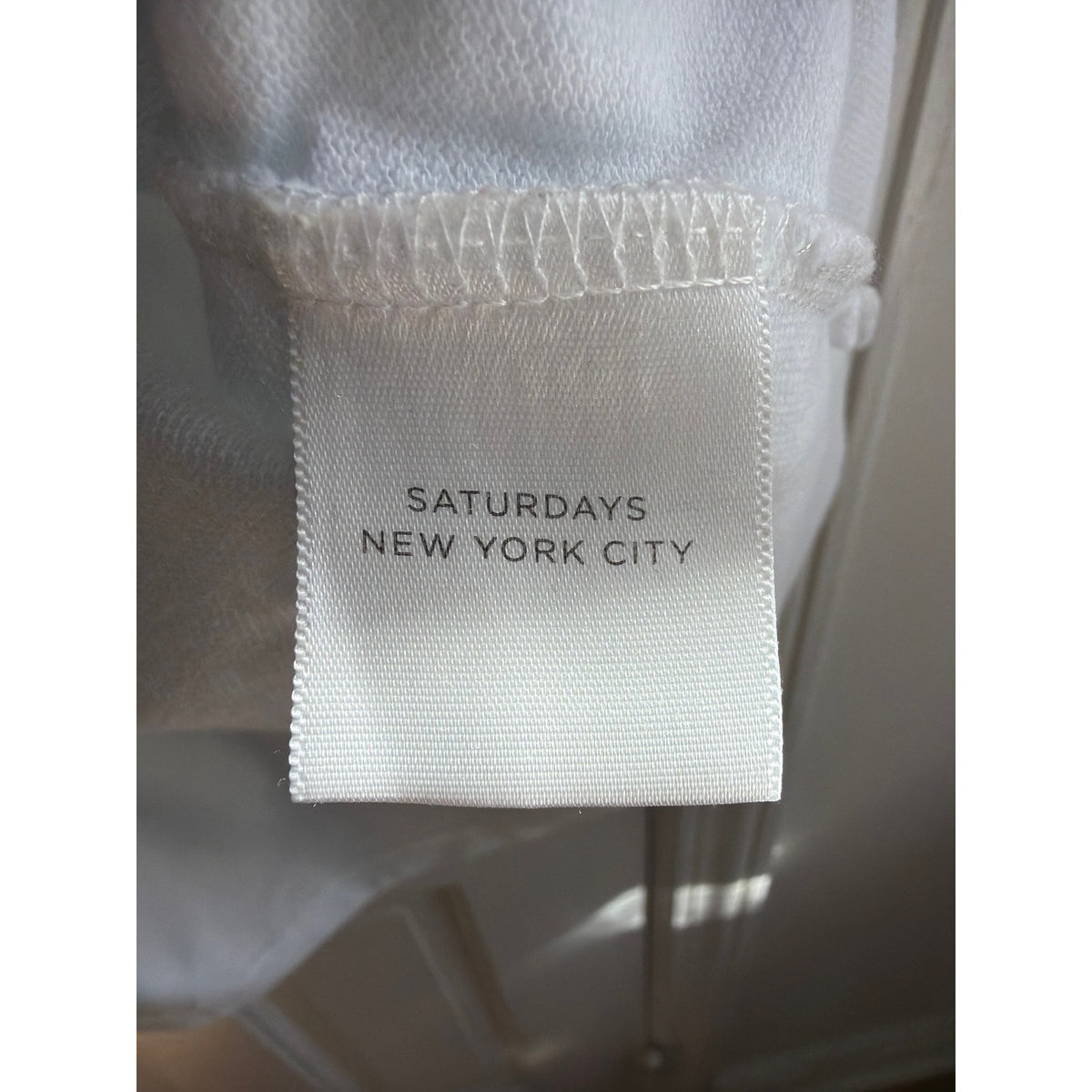 Saturdays NYC White Slash Pique Polo Shirt Mens XXL