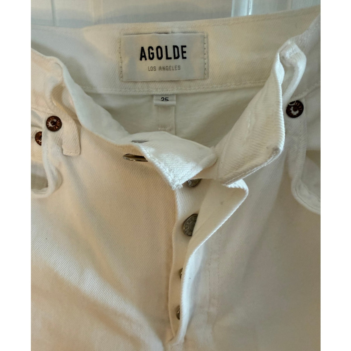 AGolde White Jeans Straight - Button Fly - Size 25