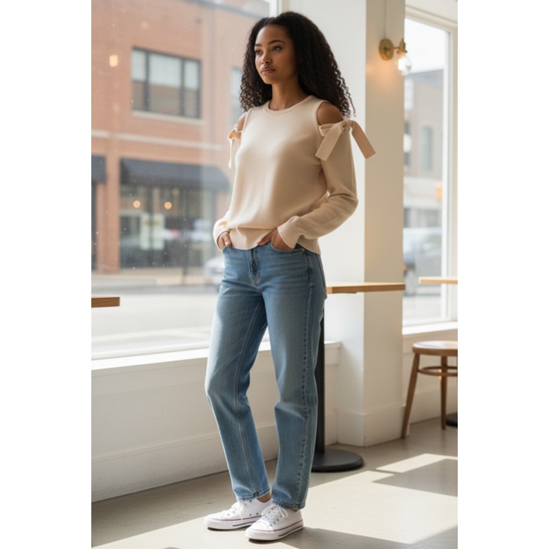 Club Monaco Cashmere Cream Sweater Small