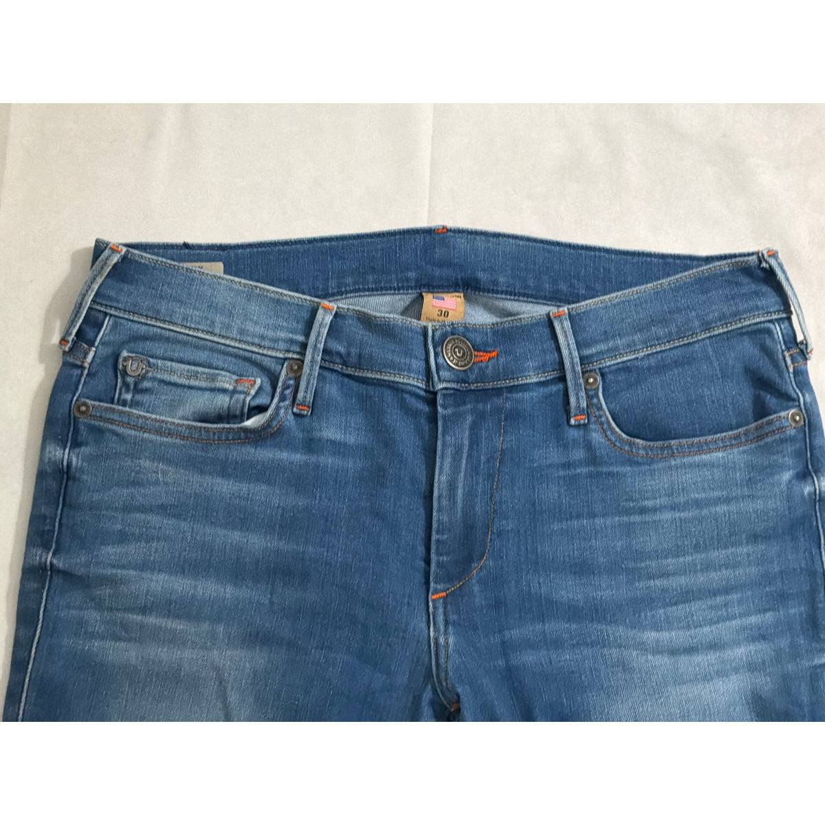 True Religion Size 30 Casey Low Rise Super Skinny Blue Jeans