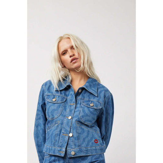 🌸 Damson Madder Dionne Floral Embroidered Denim Jacket US 4 🌸