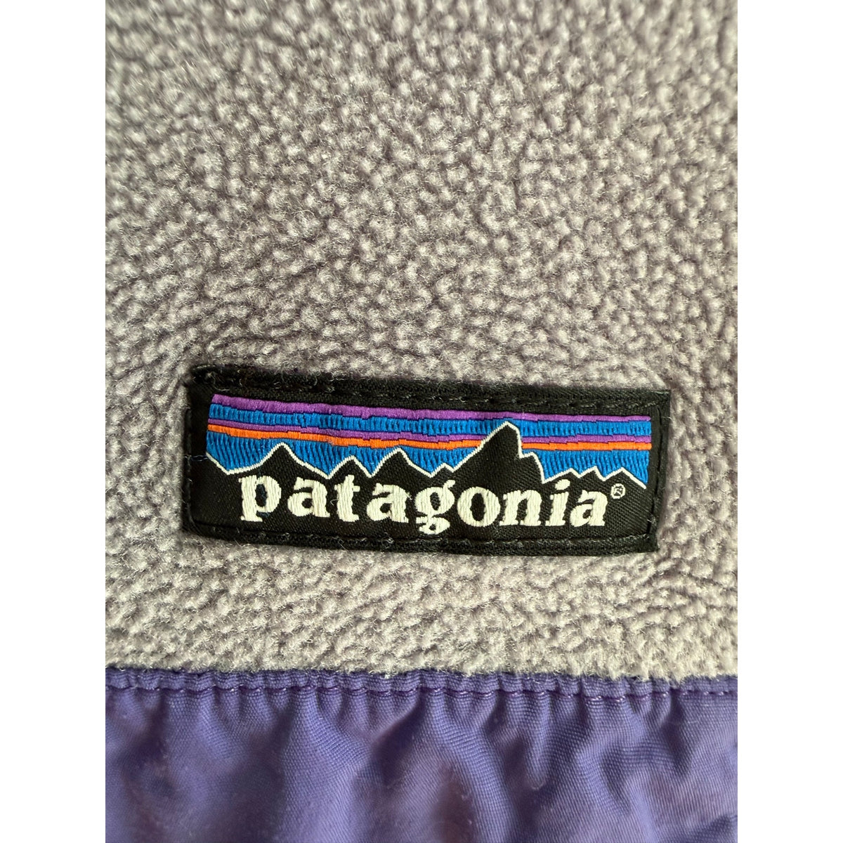 Patagonia Synchilla Fleece Pullover XS Grey with Purple Pocket