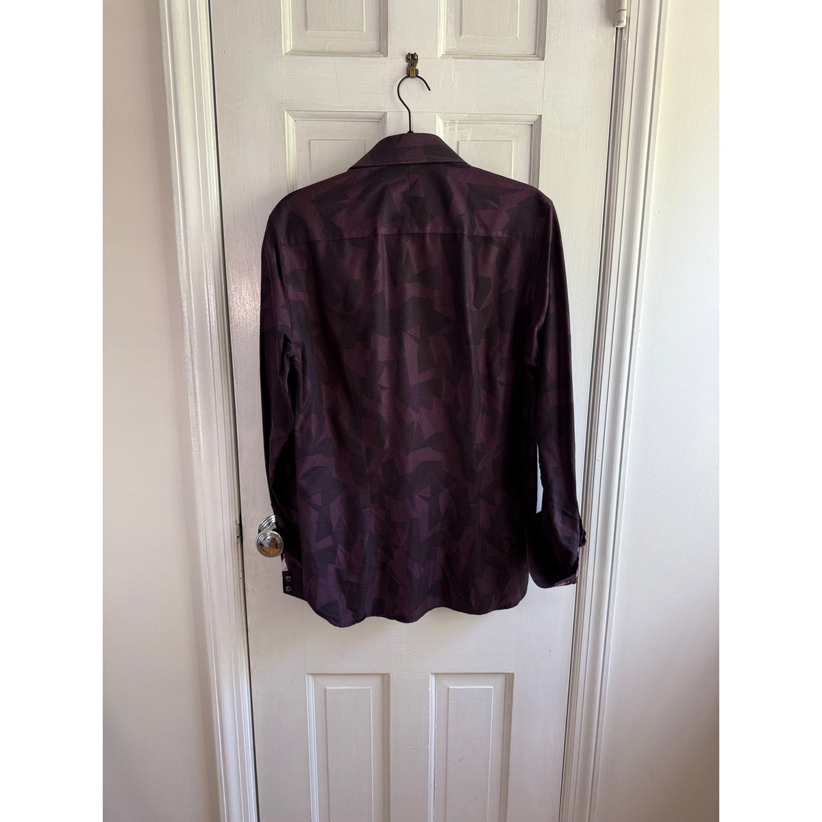 Ted Baker Endurance Purple Geometric Shirt 15.5 Slim Rose Floral Contrast Cuffs