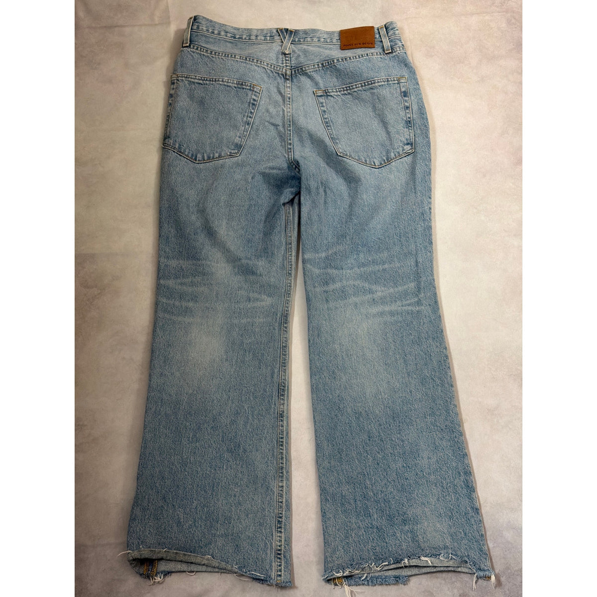 Point Sur Light Wash High Rise Slim Fit Ripped Hem Jeans Size 30