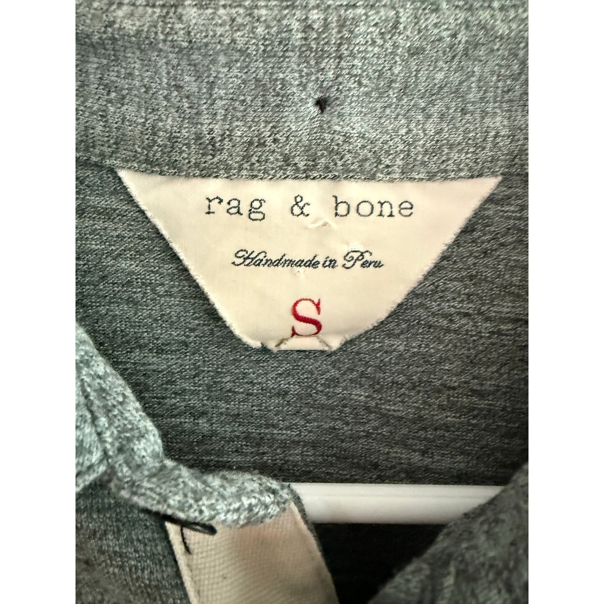 Rag & Bone Handmade Polo Men's Small Grey Knit Short Sleeve