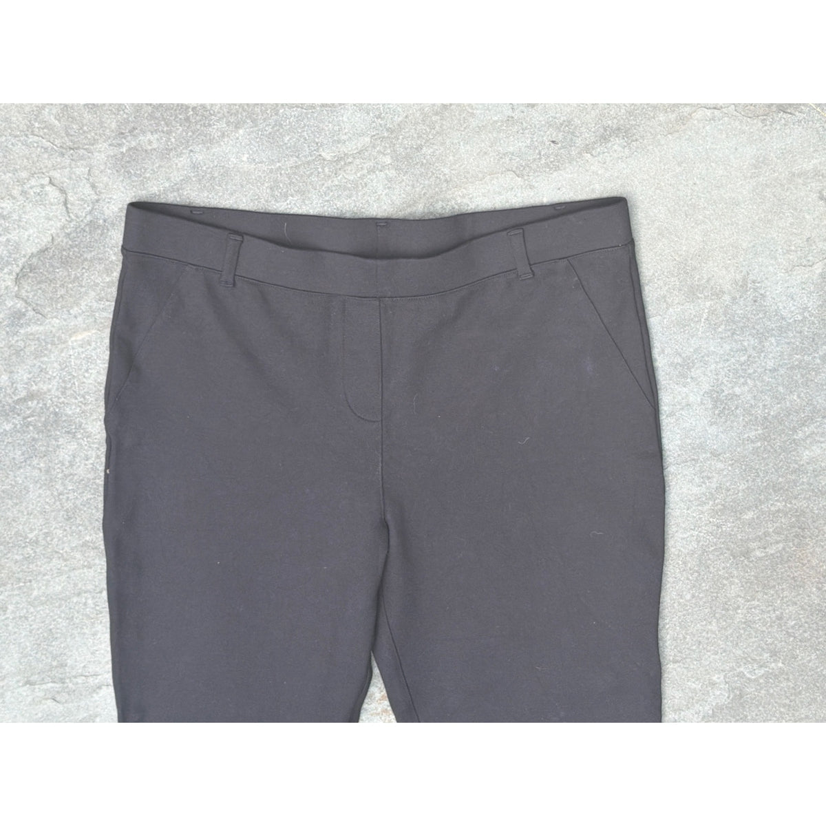 Quince Ultra-Stretch Ponte Straight Leg Pants Womens Large Black Trousers L NWT