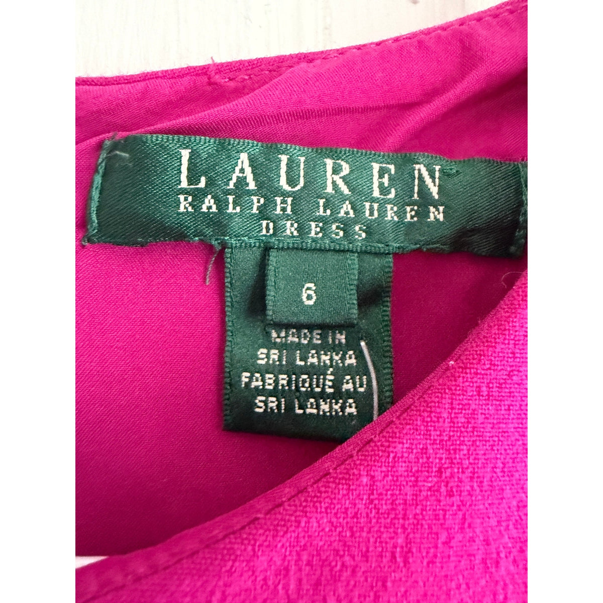 Lauren Ralph Lauren Magenta Cowl Neck Sheath Dress Size 6