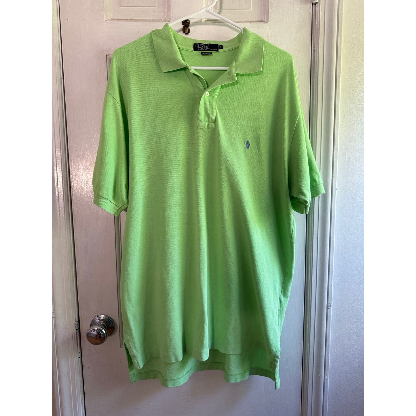 Vintage Polo Ralph Lauren Lime Green Polo Shirt Men's Pony Large