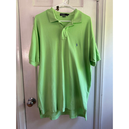 Vintage Polo Ralph Lauren Lime Green Polo Shirt Men's Pony Large