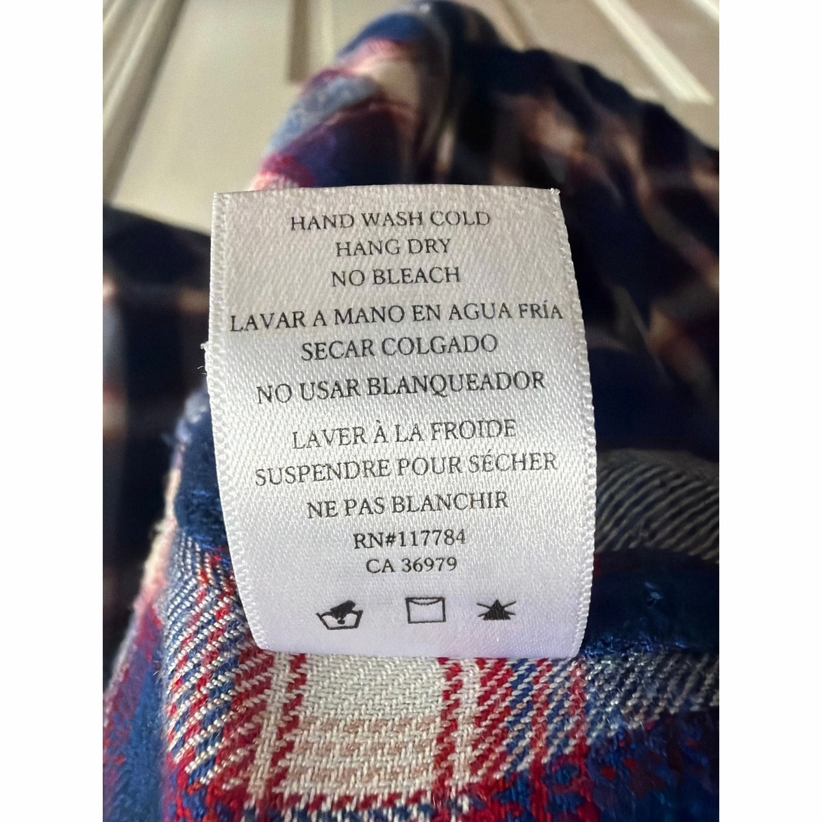 Rails Hunter Blue Red Plaid Rayon Long Sleeve Button Down Shirt Small
