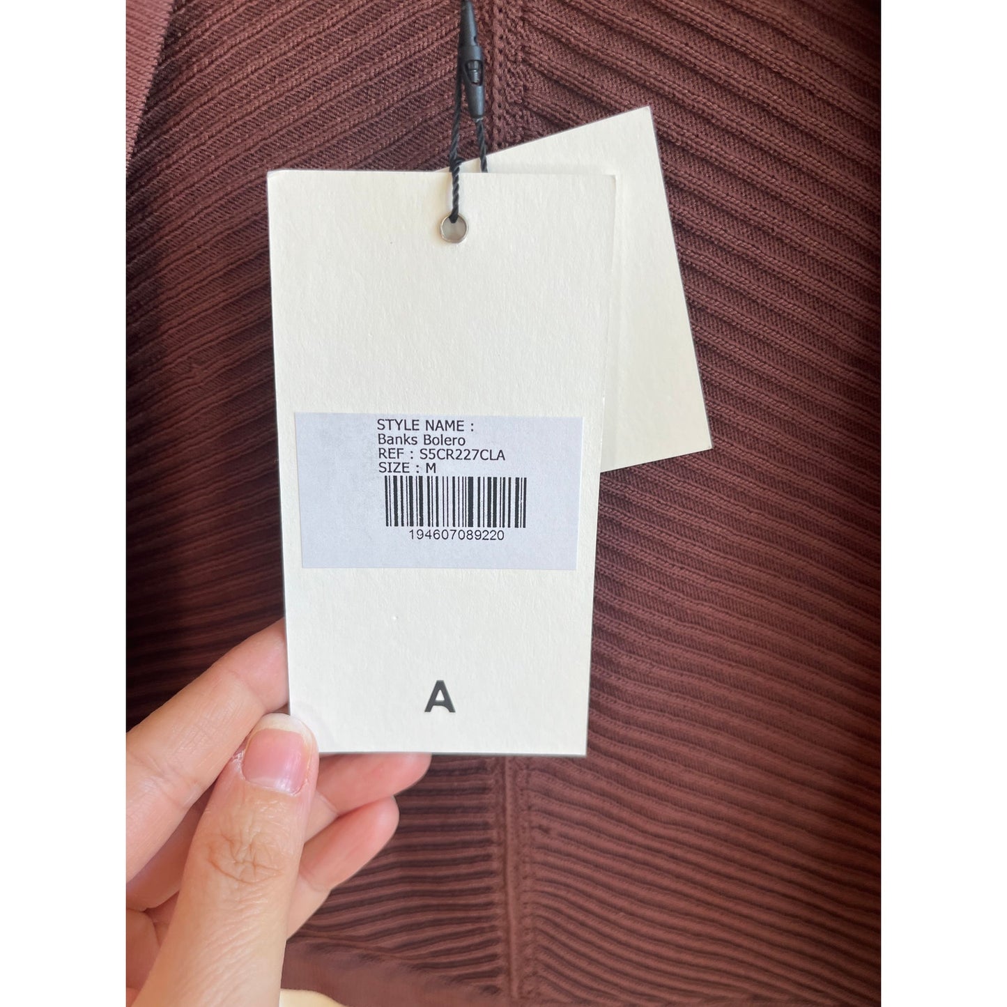 NWT APPARIS Banks Bolero in Clay - Brown Ribbed Knit Cropped Cardigan - Size M