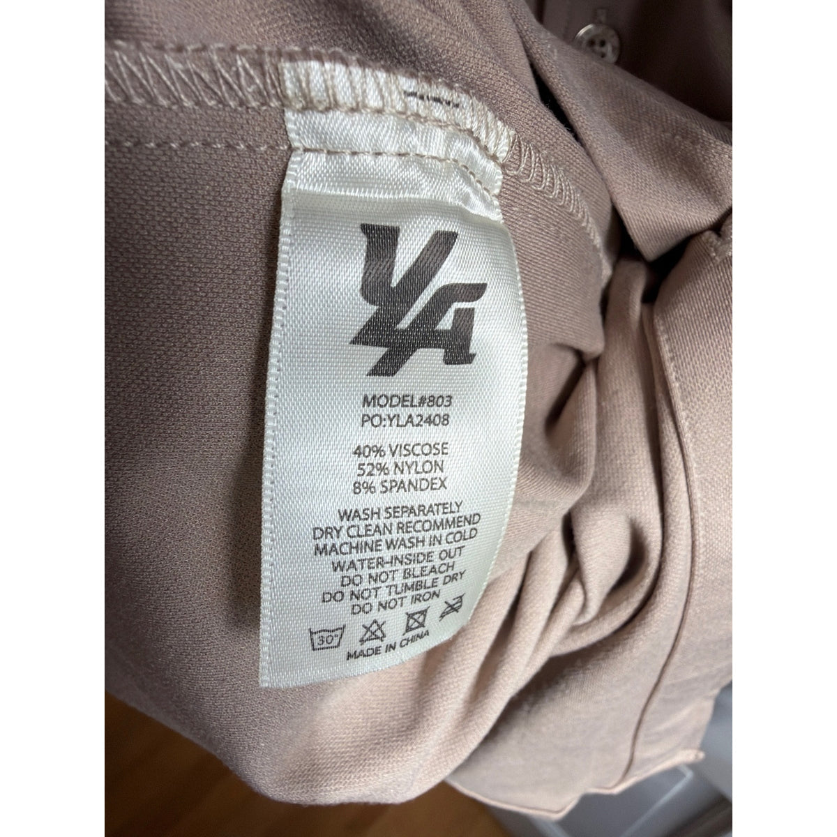YOUNGLA 803 Men's Long Sleeve Button Up Dress Shirt - Beige / Tan, XL (NWT)