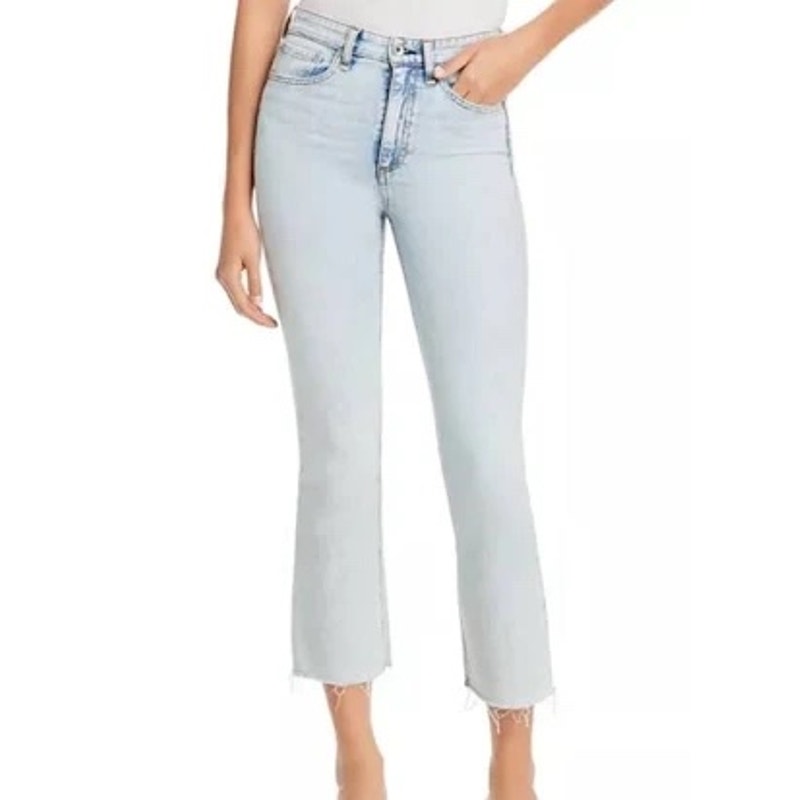 Rag & Bone Nina High Rise Ankle Flare Jeans Jade Light Wash Size 25