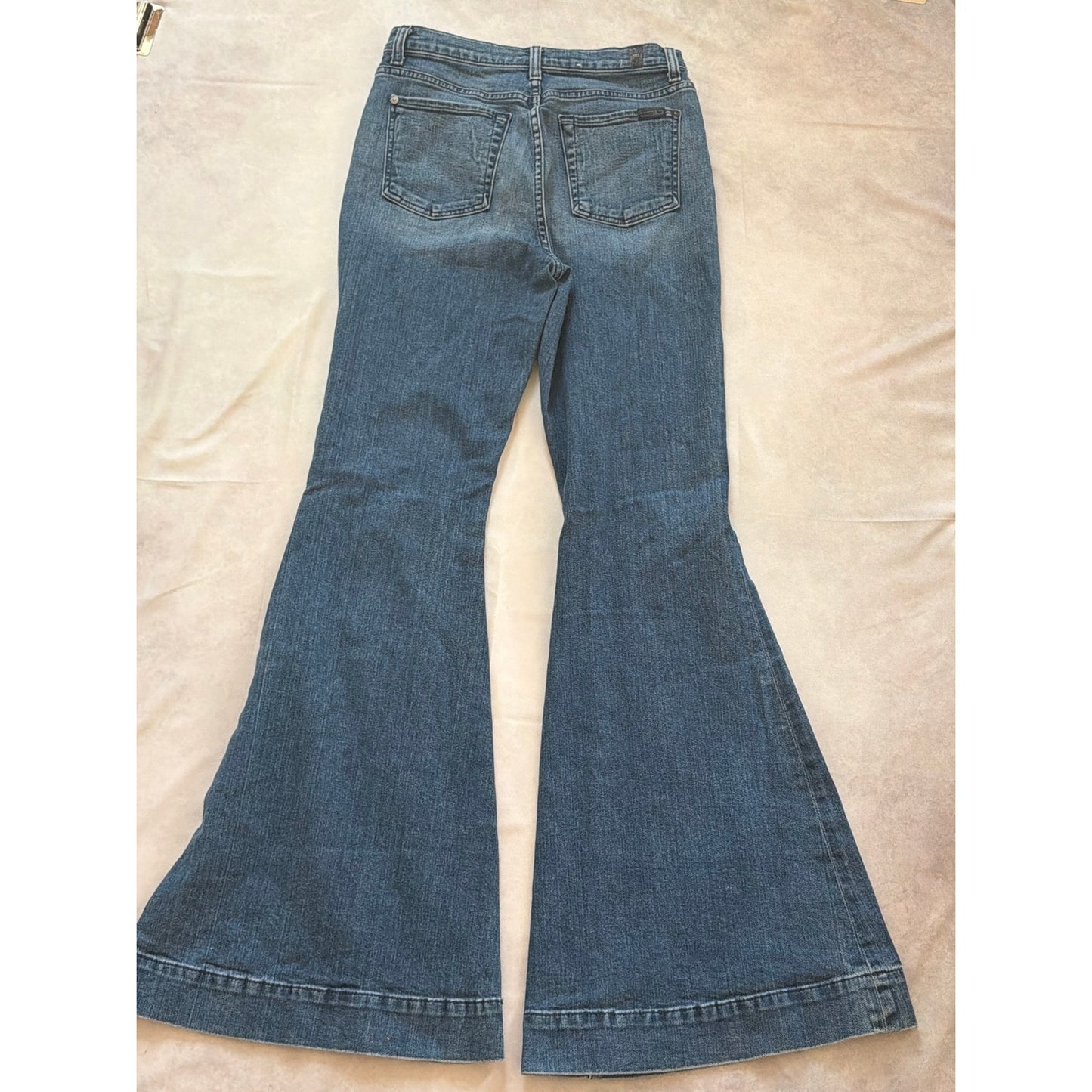 7 For All Mankind High-Rise Black Faux Leather Split Hem Pants Size Small