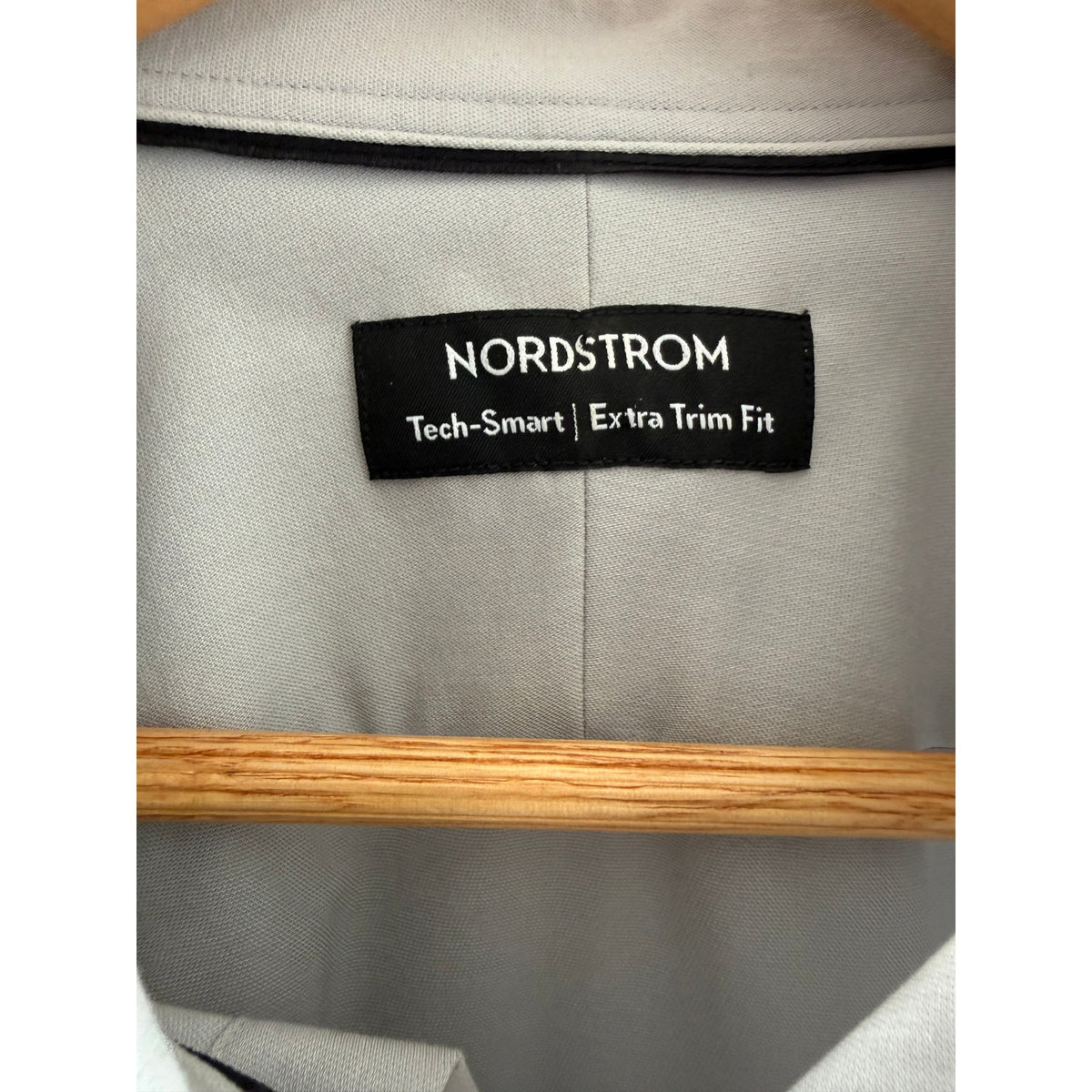 Nordstrom Tech-Smart Extra Slim Fit Dress Shirt Gray Size 17 34/35 EUC
