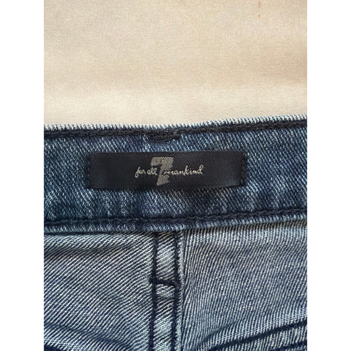 7 For All Mankind High-Rise Black Faux Leather Split Hem Pants Size Small
