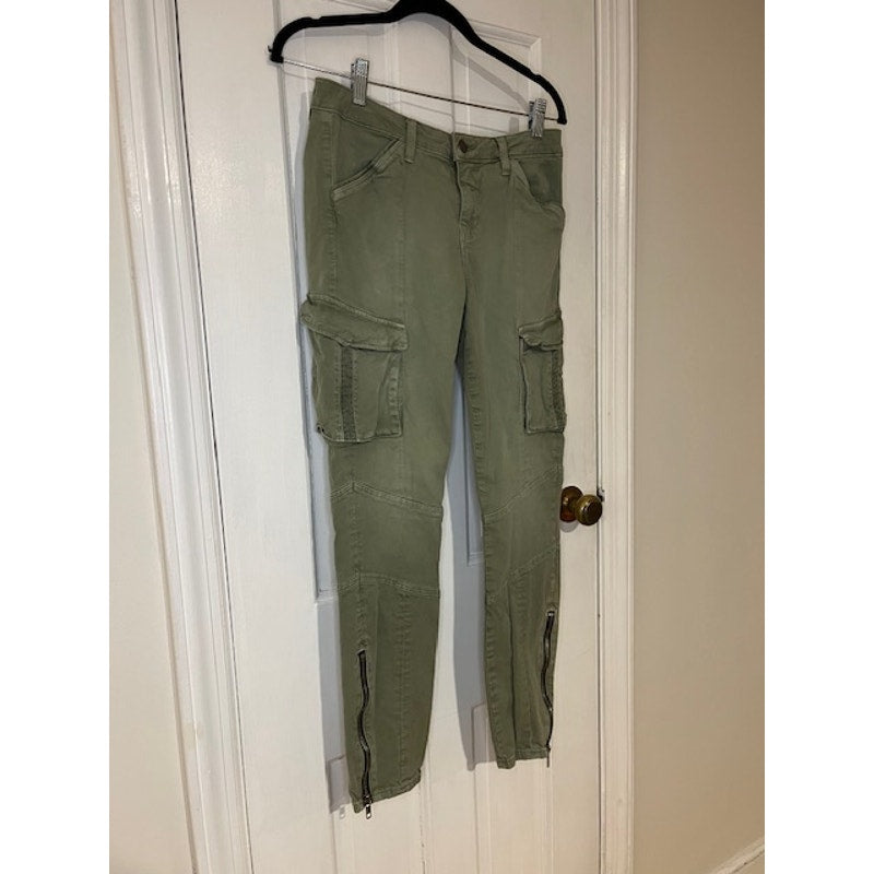 L'Agence Green Zipper Cargo Pants Size 28