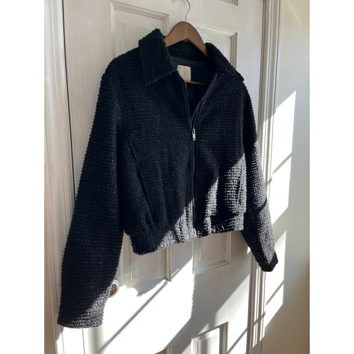 Joie Metallic Shimmer Knit Bomber Jacket | Size S/P | Small Boho Luxe
