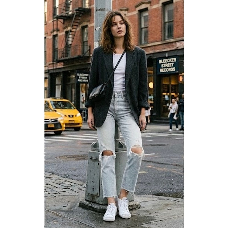 AGOLDE 90s Mid Rise Crop Distressed Straight 23 (Fits 25/26) - 🗽 NYC Cool