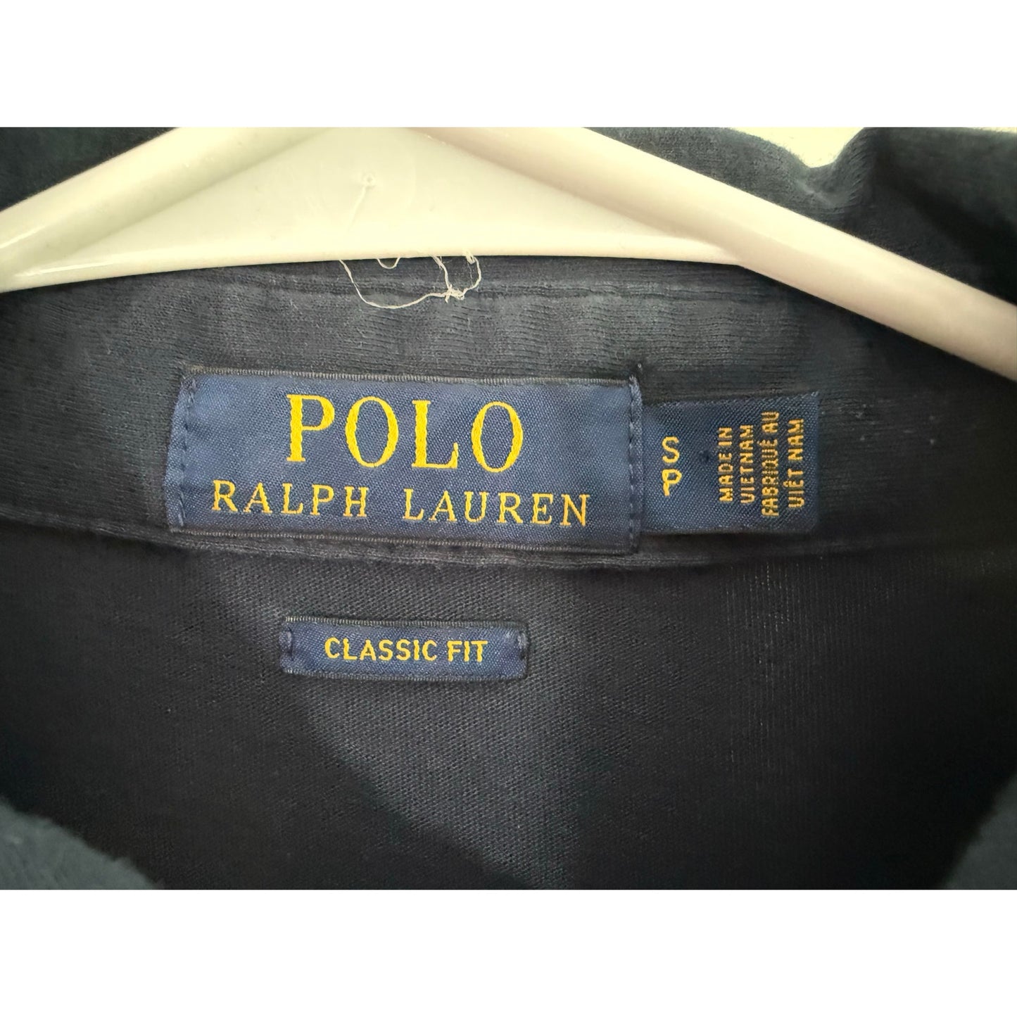 Polo Ralph Lauren Navy Polo Shirt Men's White Pocket Pony SM