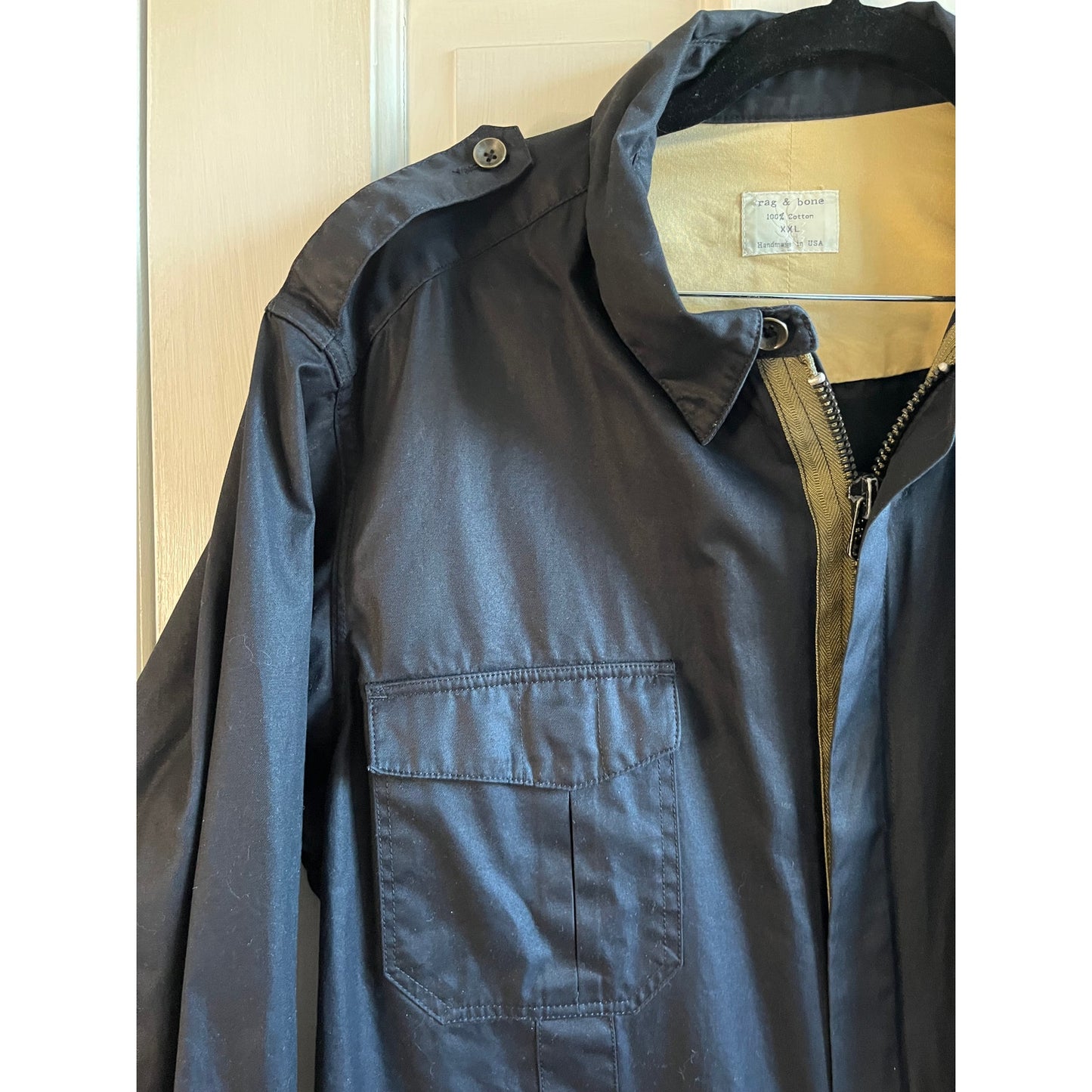 rag & bone Men's Technical Zip Navy Jacket | Spring Windbreaker | XXL tag, really a Large!