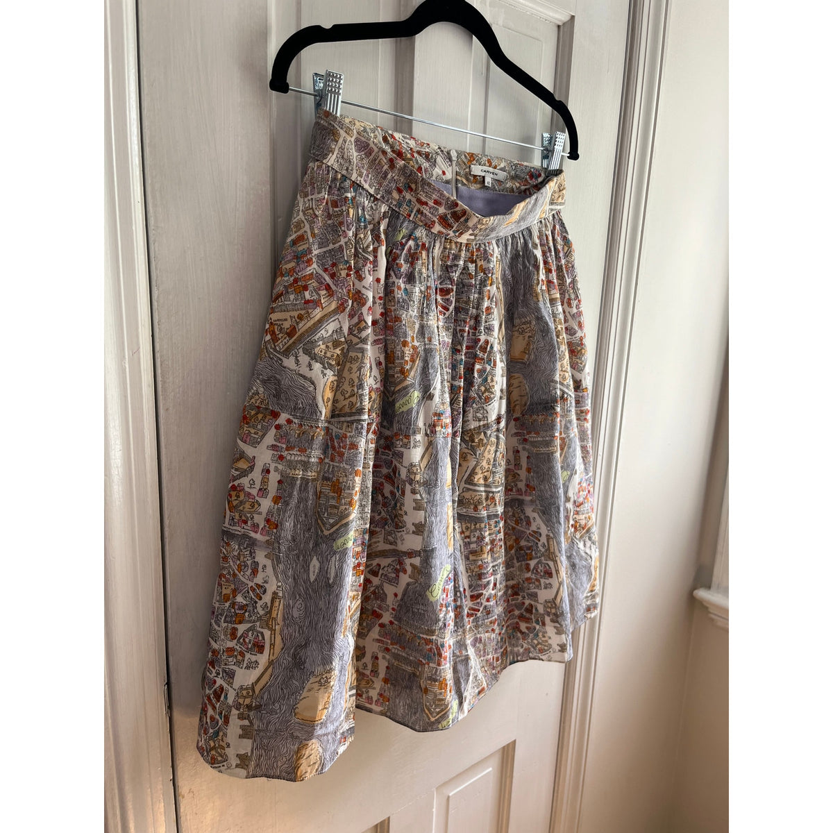 ✨ Carven Paris Graphic Print High-Rise Pleated Skirt, US 4 EU 40 ✨