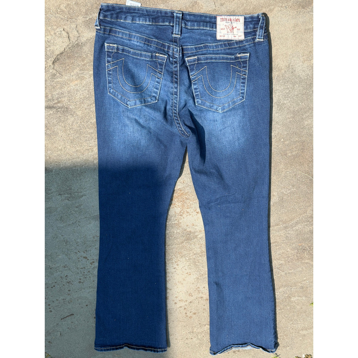 True Religion Beca Mid Rise Bootcut Blue Denim Jeans Size 31 Inseam 30