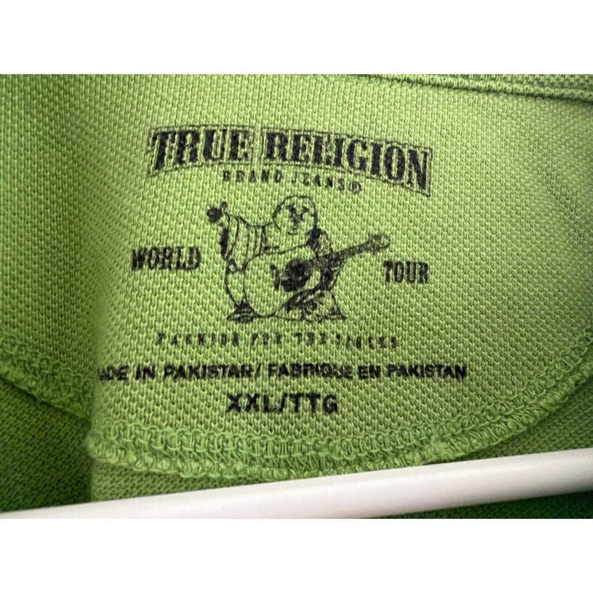 True Religion Men's Short Sleeve Polo Shirt - Lime Green, Size XXL