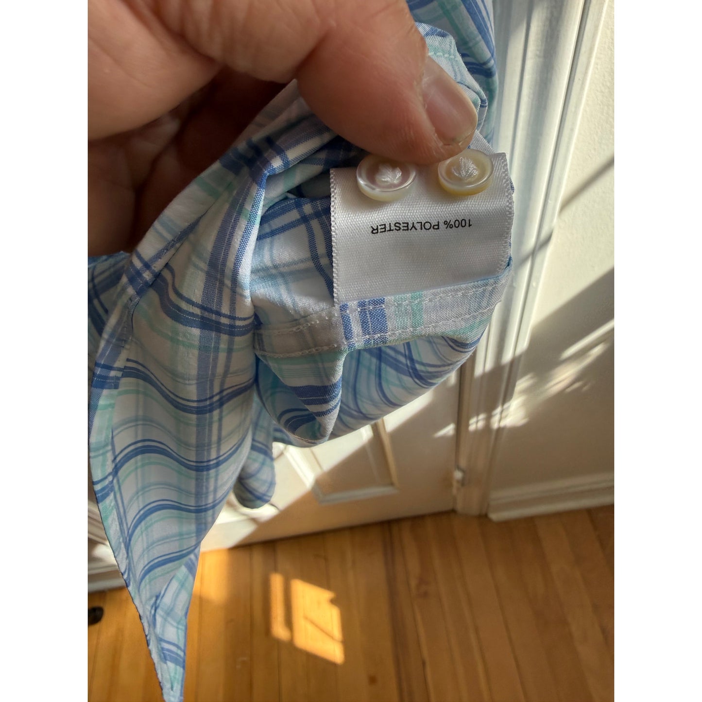 Peter Millar Crown Ease Button Down Shirt - Blue/Green Plaid - Mens XL - EUC