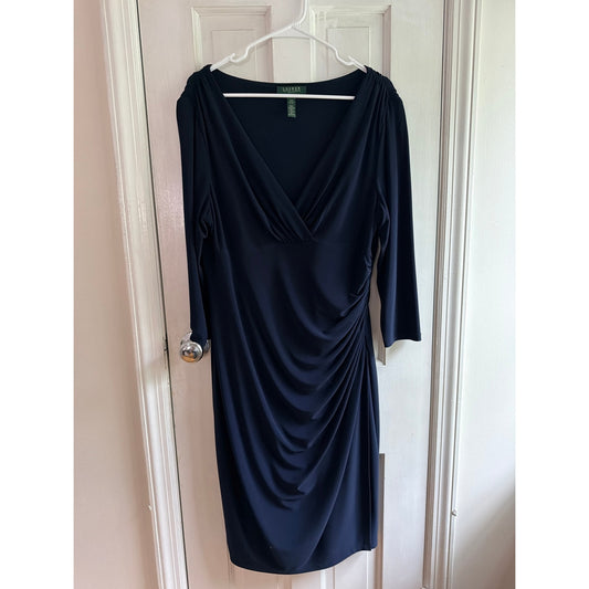 Lauren Ralph Lauren Blue Dress Wrap Women’s Size 16 Classic EUC