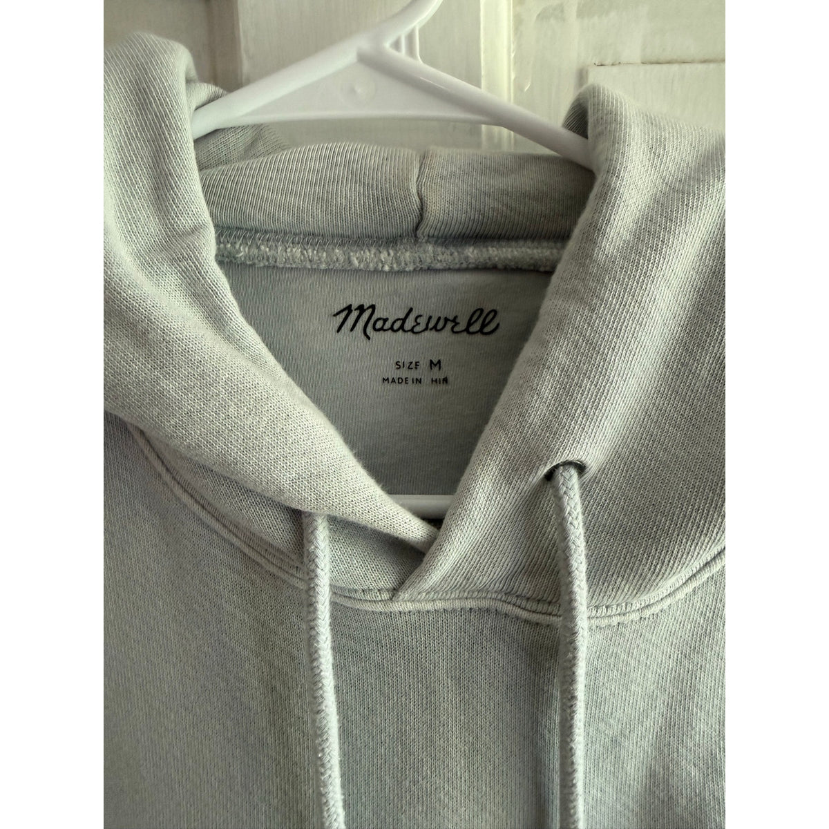 Madewell Tie Dye Pullover Hoodie Size Medium Gray White Cotton Sweatshirt FA22