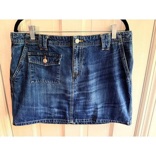 Vintage Polo Jeans Co Ralph Lauren Denim Mini Skirt Utility Pocket Size 12 EUC