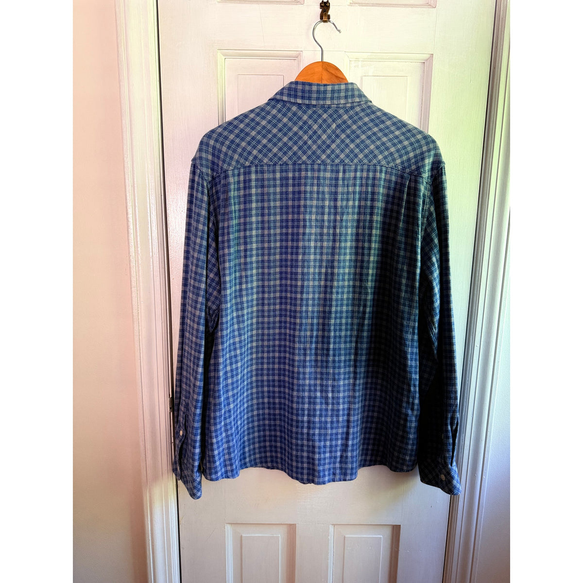 Rails Men's Premium Long Sleeve Blue Plaid Button Down Shirt - Size XL