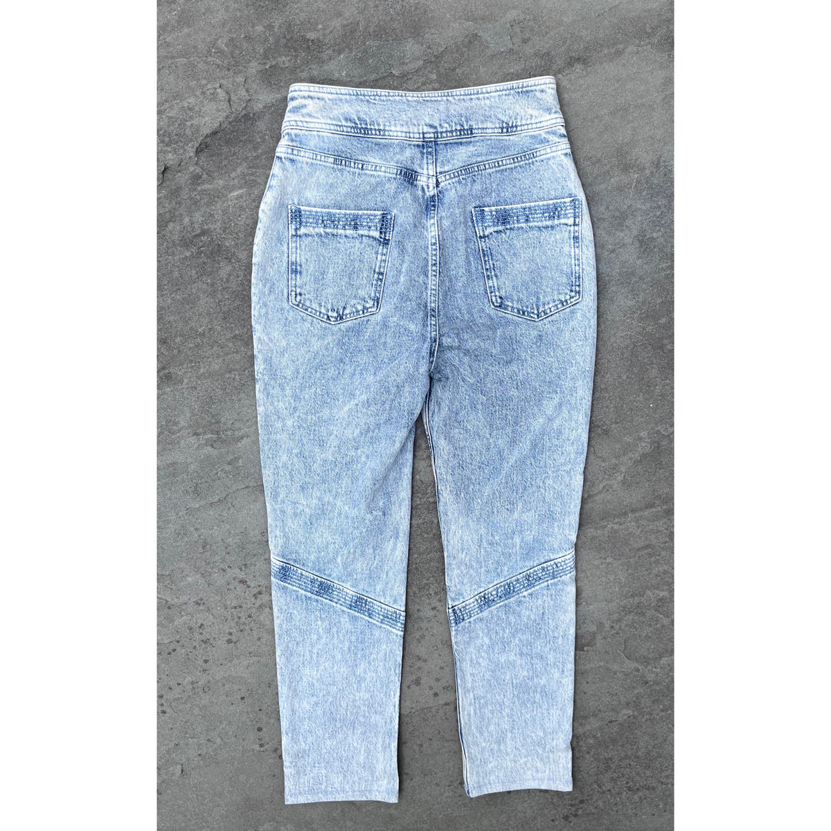 ba&sh Paris Lady Jeans High Rise Cropped Acid Wash Straight Ankle 1 S 26 $265
