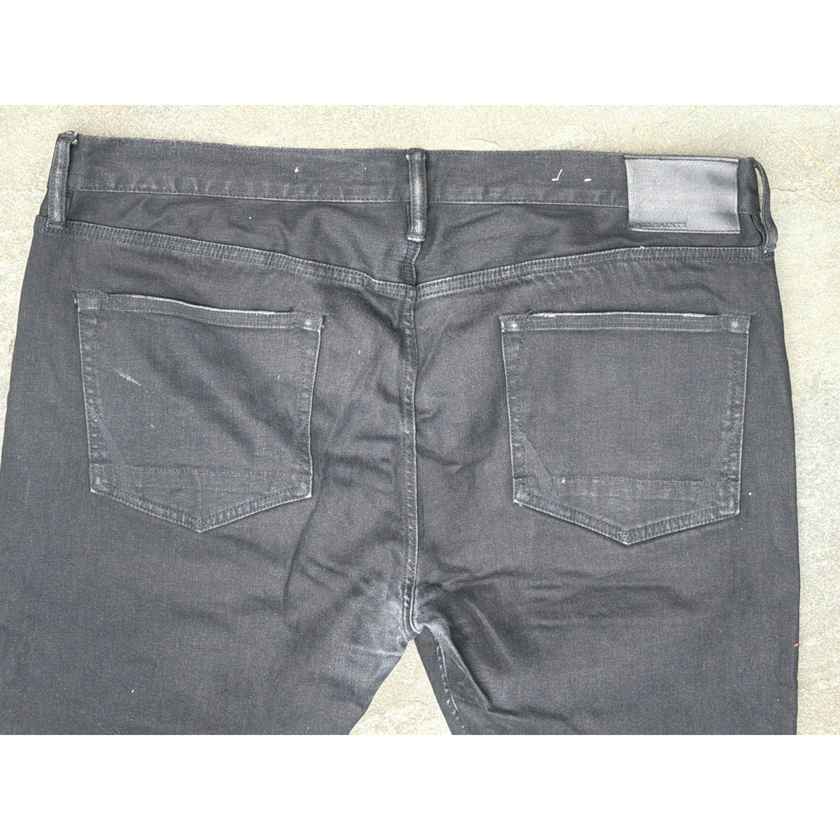 ALLSAINTS Cigarette Slim Fit Jeans Black Wash Distressed W38 L30