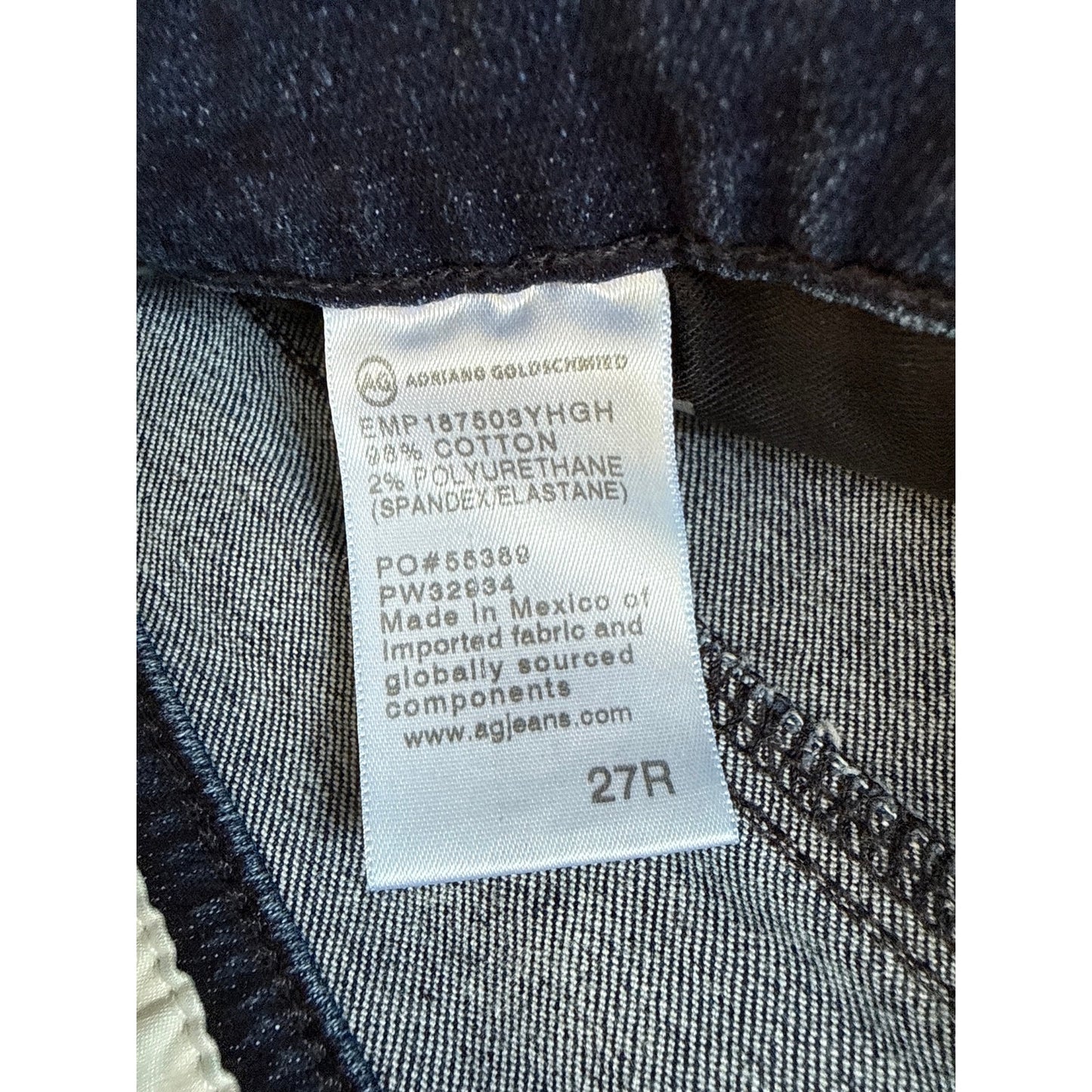 AG Adriano Goldschmied Mari Jeans Size 27R Dark Wash Japanese AG-ED Denim EUC