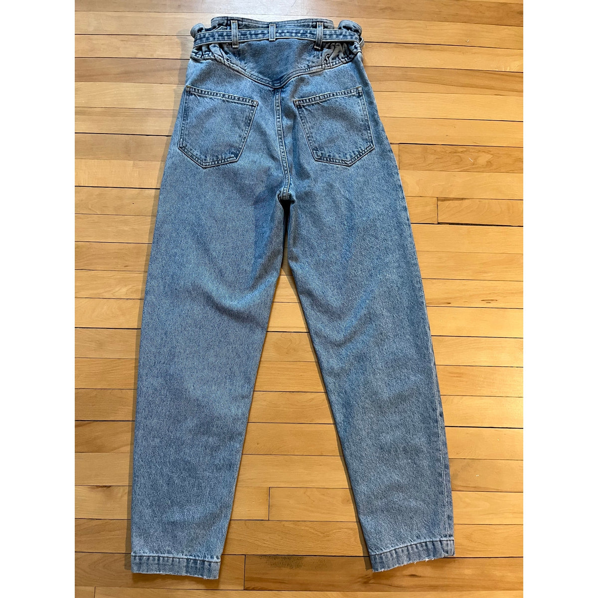 AGOLDE Riya Elasticated Peg Jeans High Rise Tapered Belted Denim 24 Retro