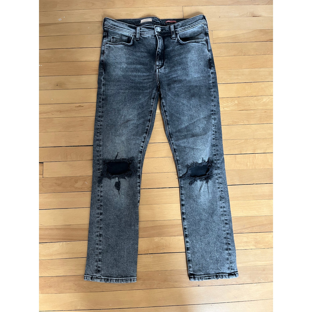 Anthropologie Pilcro Hyphen Relaxed Slim Straight Jeans 30 Acid Wash Grey